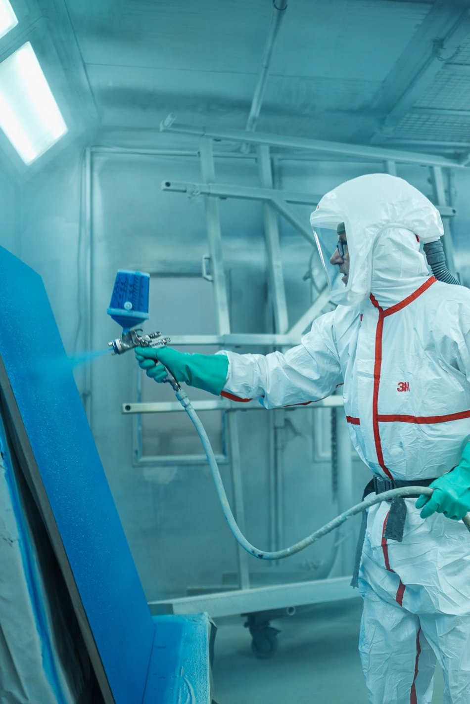 Wedi building board is sprayed