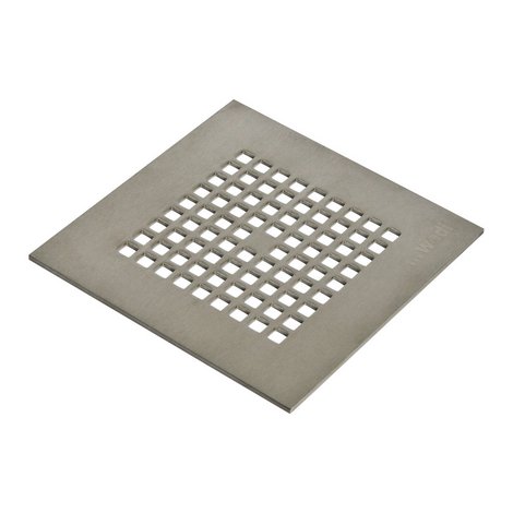 Fundo Plano drain grid n square, stainless steel V2A brushed